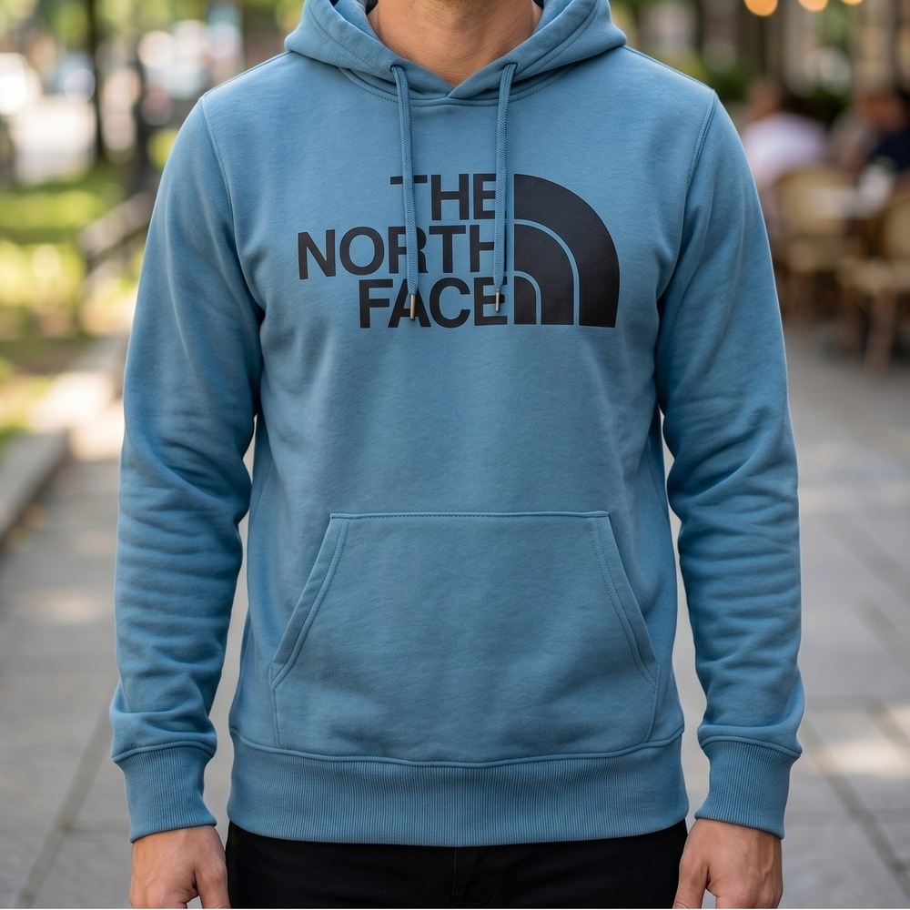 The North Face Mens Half‎ Dome Pullover Hoodie Blue Logo Sweatshirt NF0A4M4B